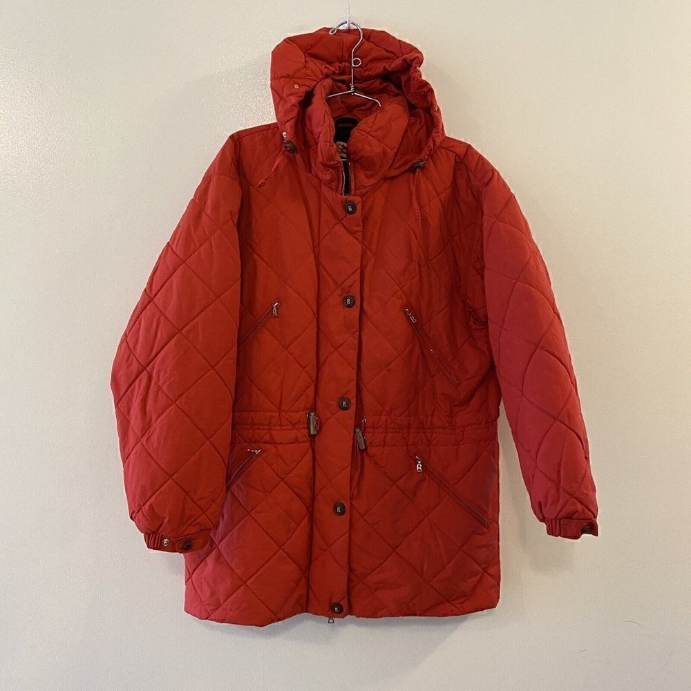 VTG BOGNER Puffer Ski Snowboard Red Jacket Quilted USA Made Women’s Size 12